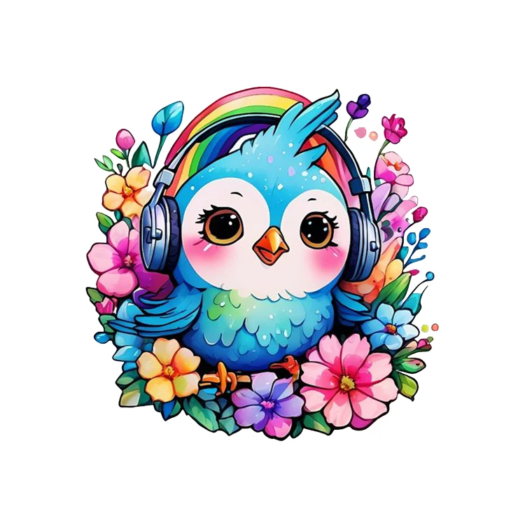 استیکر پارچه و لباس پاد آفرین مدل پرنده کد 4060