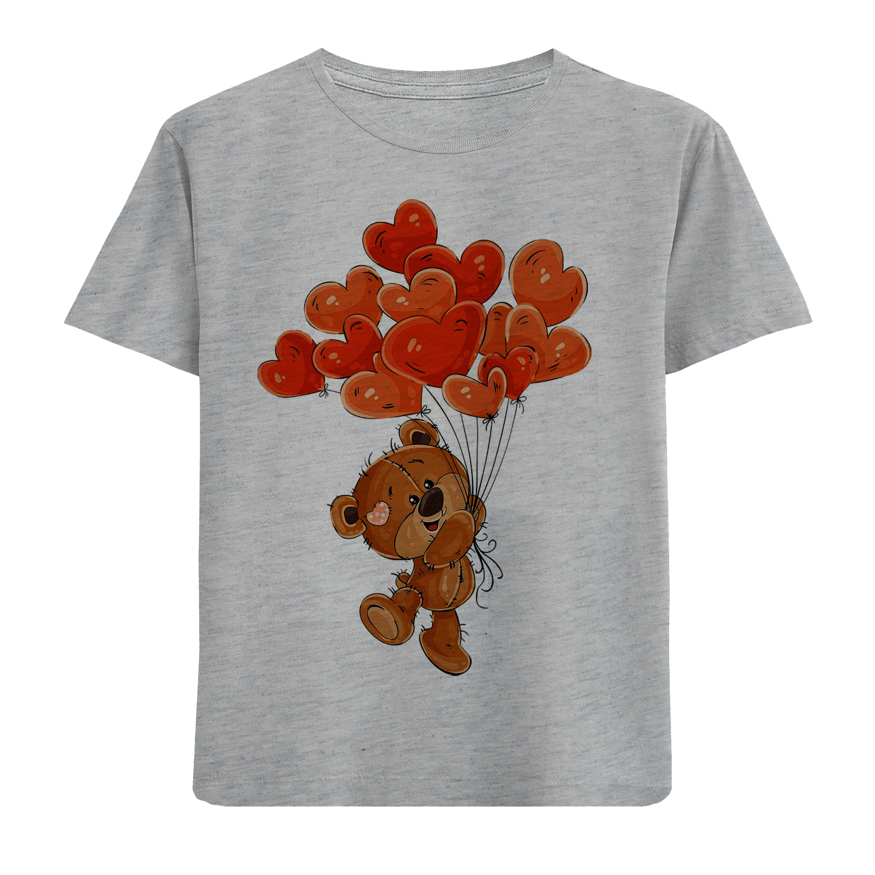 تی شرت آستین کوتاه دخترانه مدل خرس و بادکنک F578
