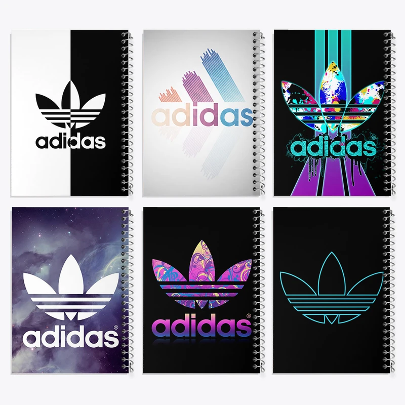 دفتر مشق 100 برگ خندالو طرح آدیداس (Adidas) کد 804 مجموعه 6 عددی