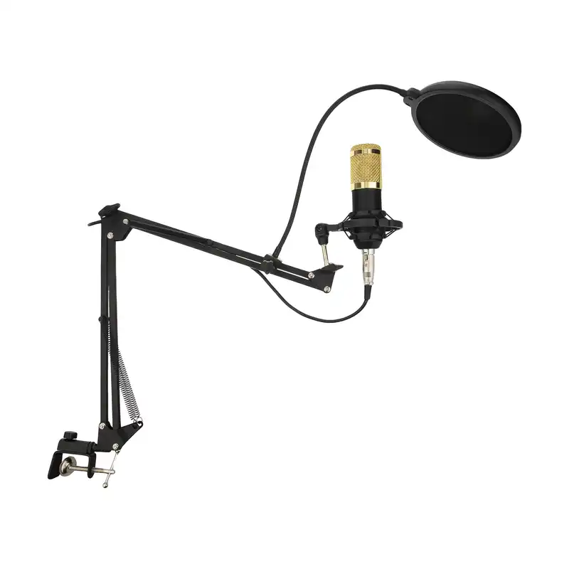 میکروفون استودیویی مدل legendary vocal به همراه کارت صدا V8s و پایه تلسکوپی و پاپ فیلتر