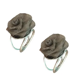 حلقه روسری مدل گل رز کد AZZ485 بسته 2 عددی