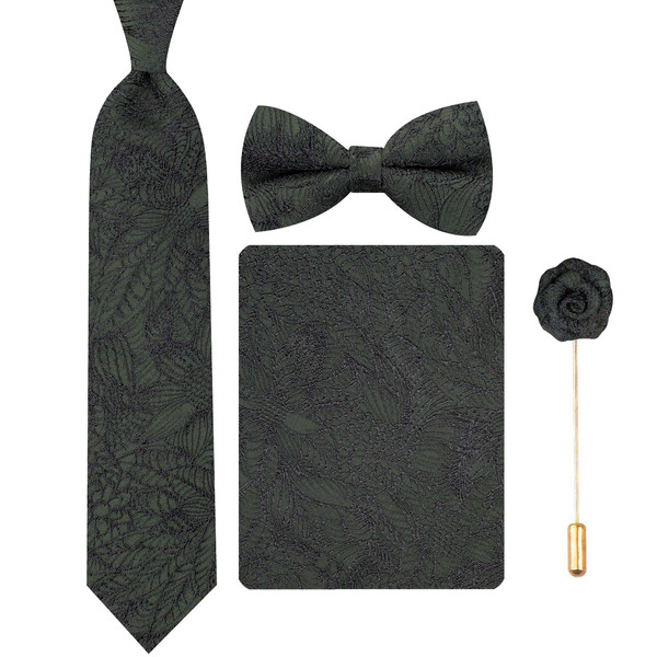 ست کراوات و پاپیون و گل کت و دستمال جیب مردانه جیان فرانکو روسی مدل GF-F2273-GR
