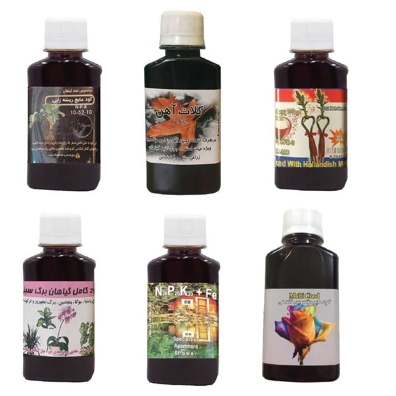 کود مایع فسفر ریشه زایی 10-52-10 و کلات آهن و کود بامبو و کود کامل گیاهان برگ سبز و کود سه بیست و کود گلدهی مدل life drop حجم 120 میلی لیتر کود مایع فسفر ریشه زایی 10-52-10 و کلات آهن و کود بامبو و کود کامل گیاهان برگ سبز و کود سه بیست و کود گلدهی مدل life drop حجم 120 میلی لیتر