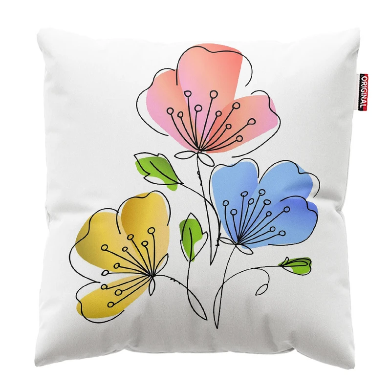  کوسن پاد آفرین طرح گل کد 1453 سایز 30*30 سانتی متر