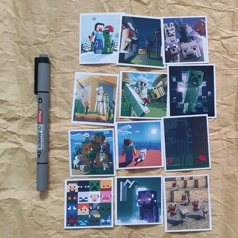 استیکر لپ تاپ طرح ماینکرفت کد 1093 مجموعه 12 عددی