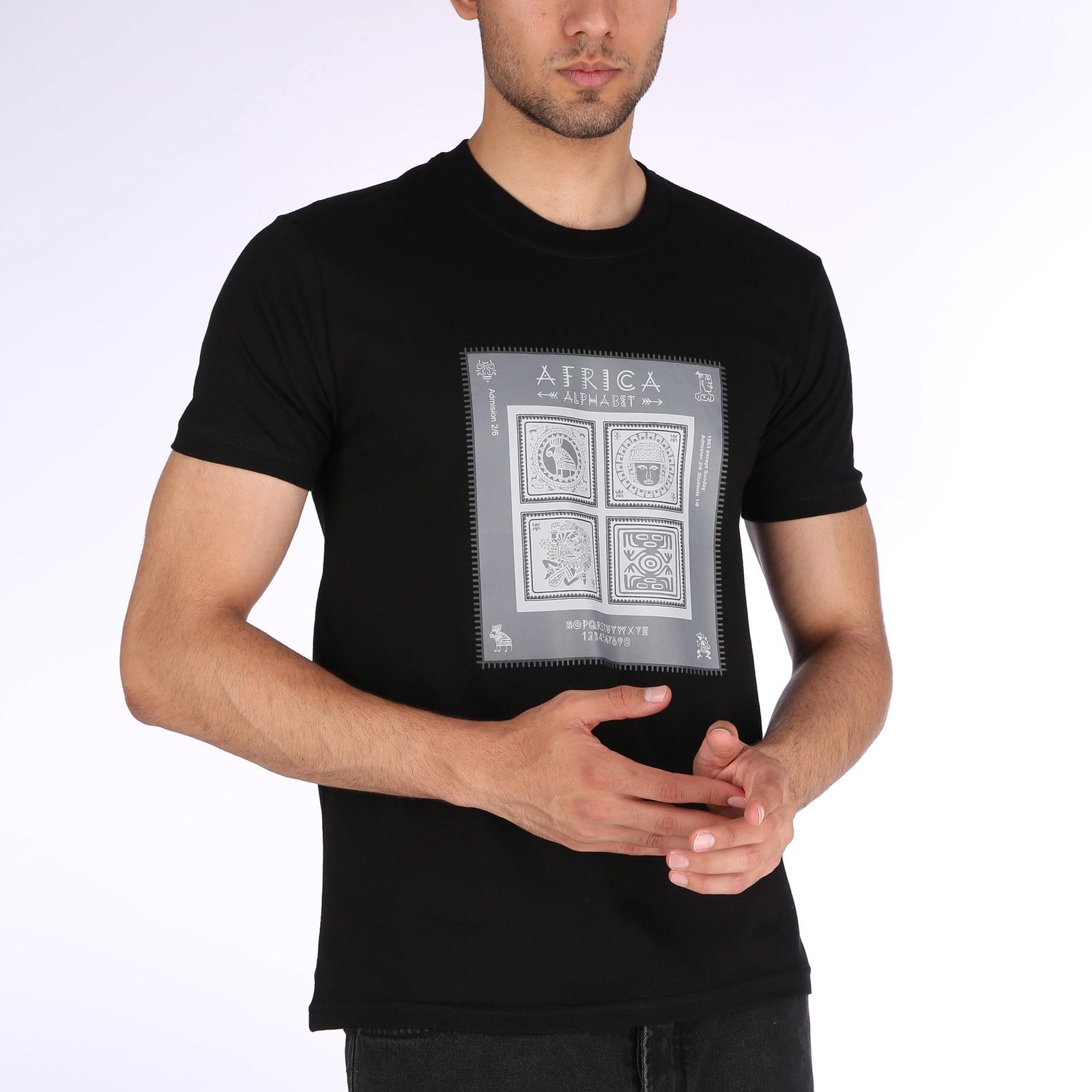 تیشرت آستین کوتاه مردانه مدل M117 رنگ مشکی -  - 2