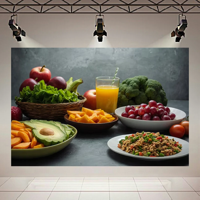 تابلو بوم طرح مخمل صبحانه رژیمی کد PD20378