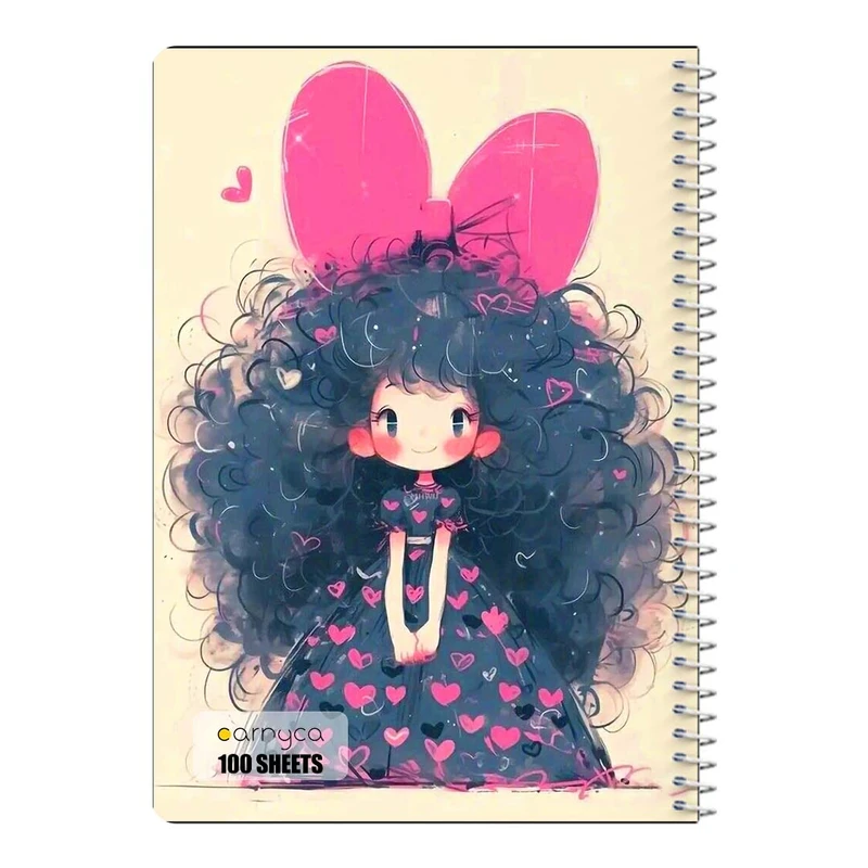 دفتر مشق 100 برگ سیمی کارنیکا طرح دخترانه کیوت Girly Cute کد 93257