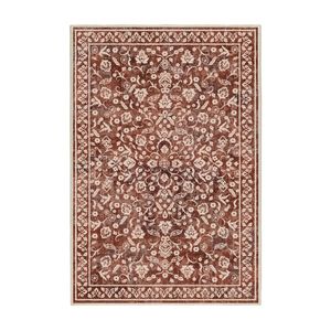 فرش ماشینی 1000 شانه زمینه زرشکی حاشیه قرمز مدل اورکوم مدل نانو چاپ بدون پرز طرح مینیمال مارال کد OR.1121.07