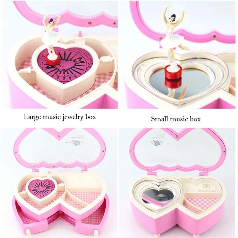 عکس شماره 4 : جعبه موزیکال مدل دو قلب طرح نگهداری جواهرات کد8464817