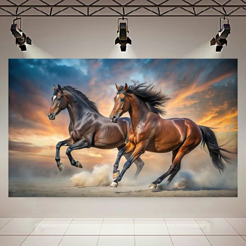 پوستر طرح دو اسب مدل غروب کد AR303113