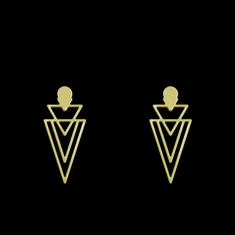 گوشواره طلا 18 عیار زنانه مدوپد مدل مثلث کد GA1-14973