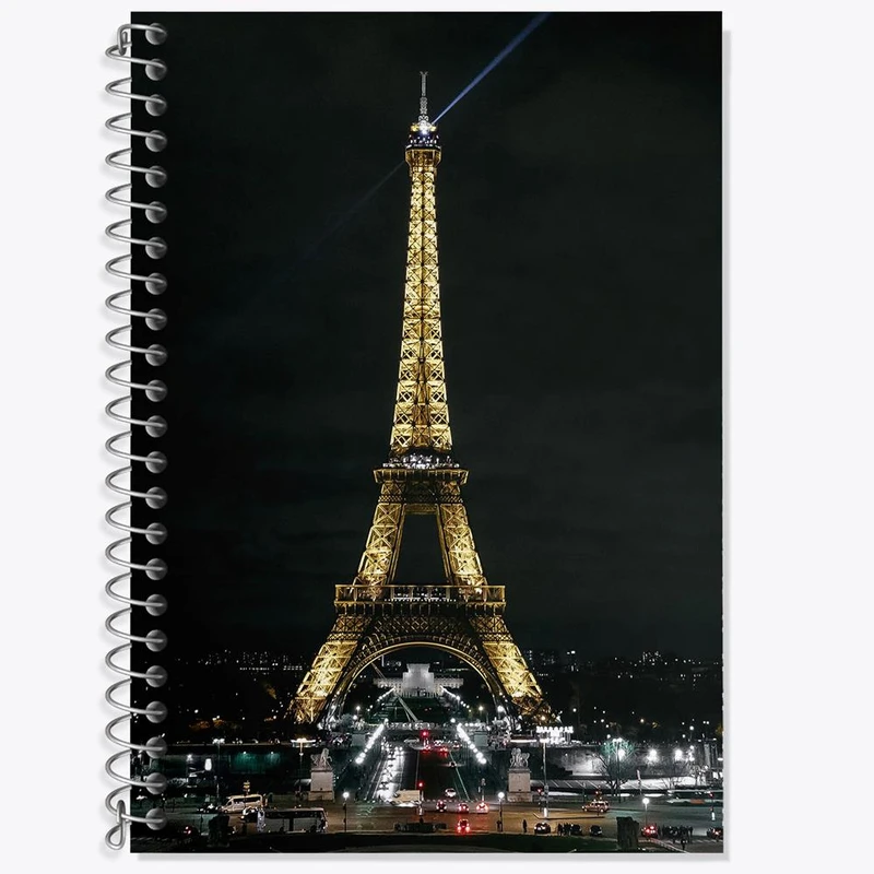 دفتر زبان 50 برگ خندالو مدل دو خط طرح برج ایفل کد 20760