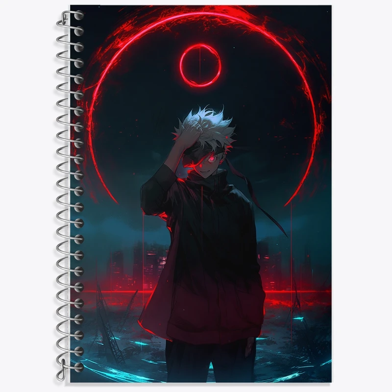 دفتر زبان 50 برگ خندالو مدل دو خط طرح گوجو ساتورو انیمه جوجوتسو کایزن کد F1656