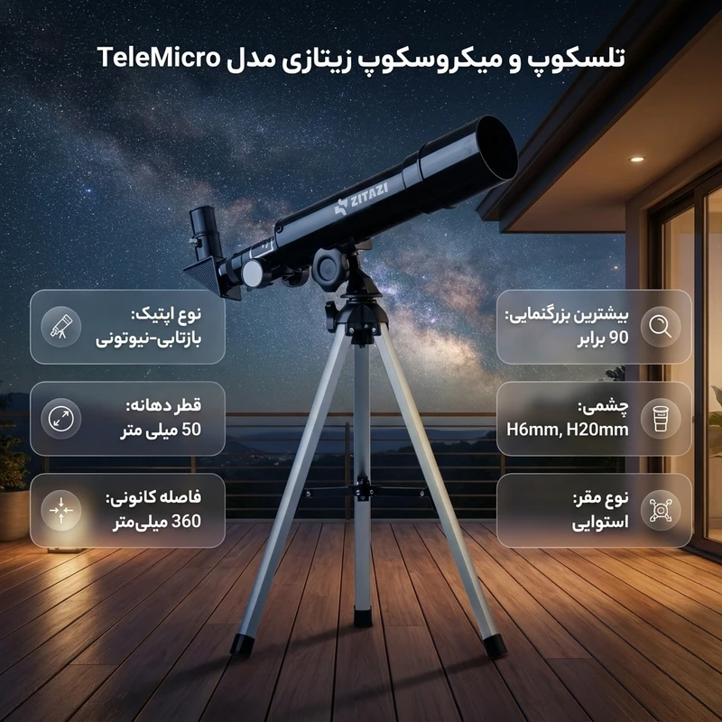 عکس شماره 3 : تلسکوپ و میکروسکوپ زیتازی مدل telemicro