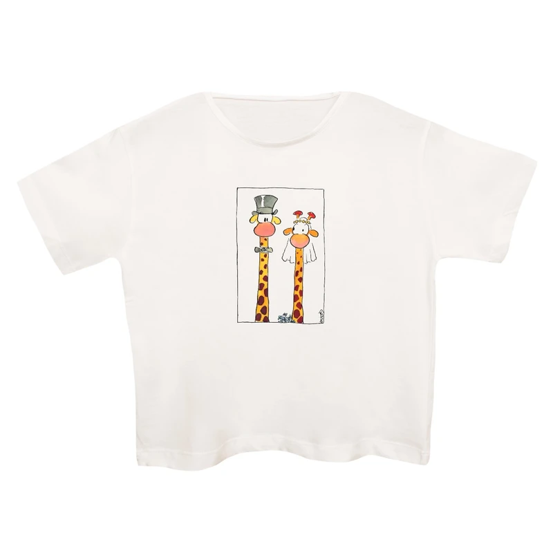 کراپ‌تی شرت آستین کوتاه زنانه مدل زرافه کد 8