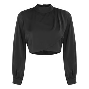 بلوز آستین بلند یقه ایستاده زنانه نیزل مدل 1175 رنگ مشکی