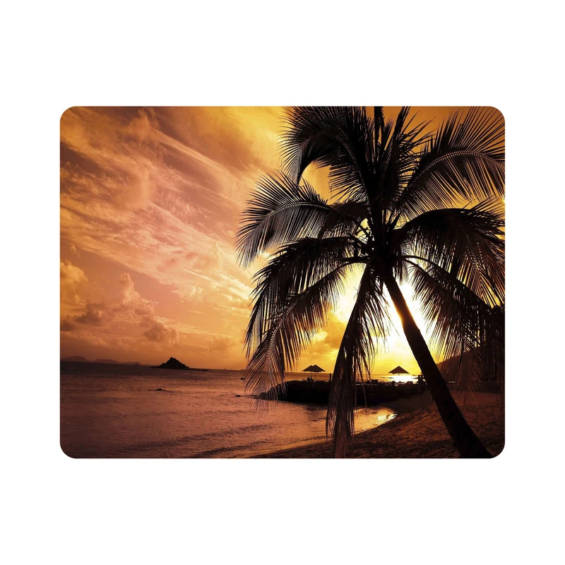 ماوس پد اطلس آبی طرح  نخل و غروب آفتاب و دریا  مدل T7451