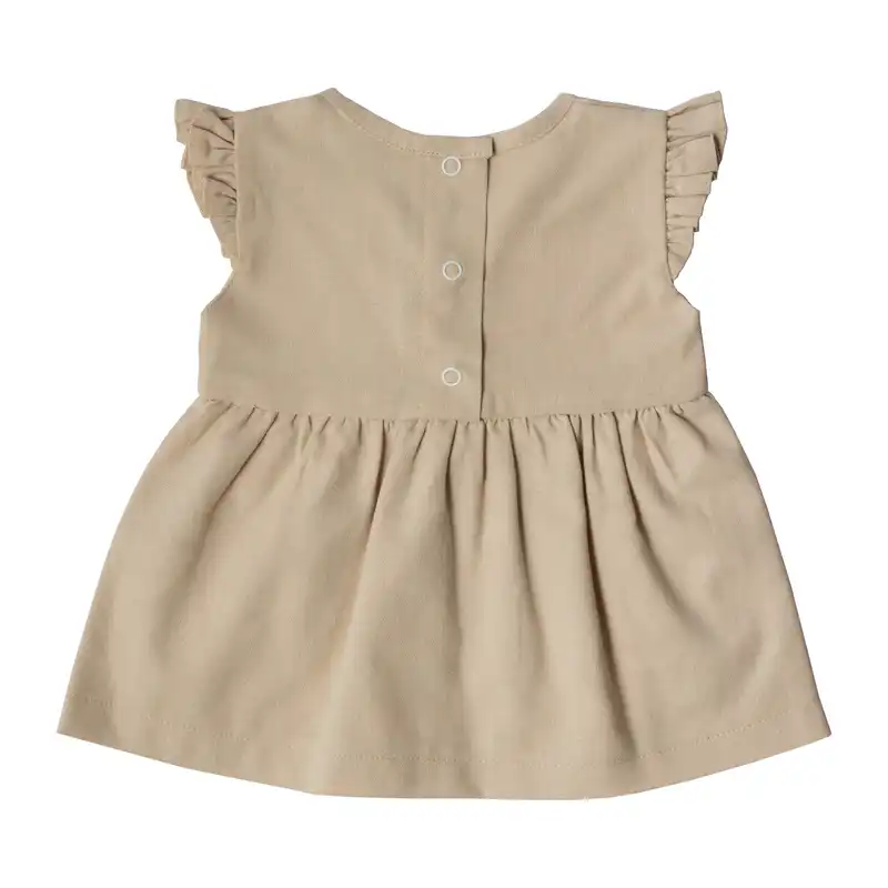 ست پیراهن و هدبند نوزادی آمورا مدل yasmin رنگ کرم