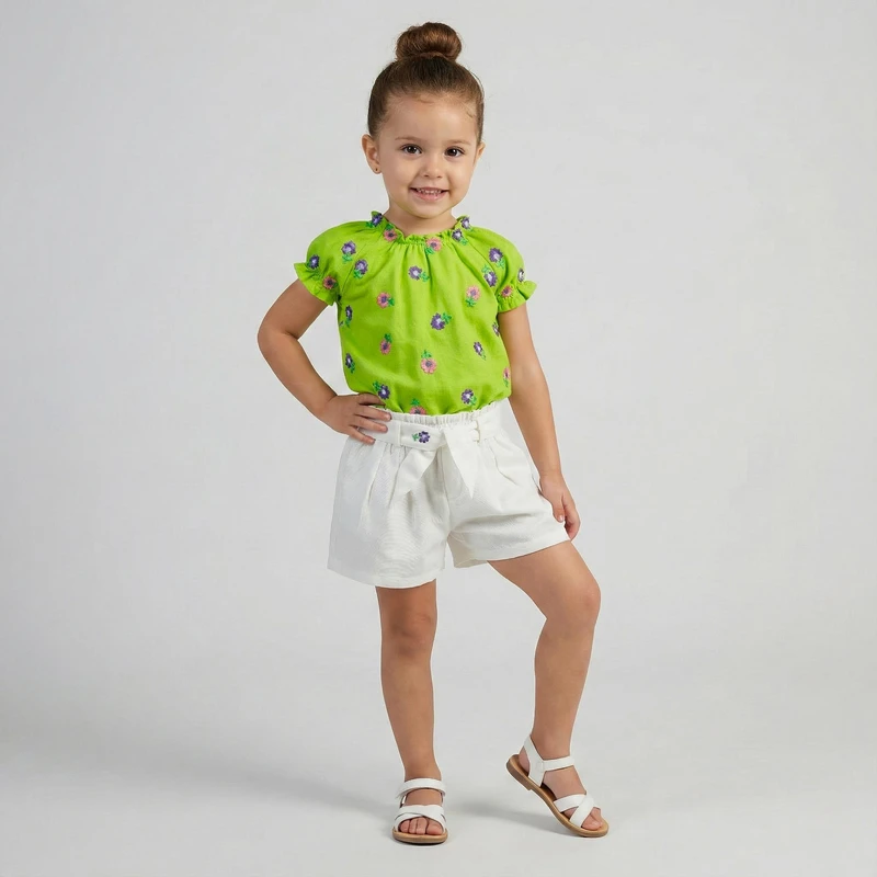 ست بلوز و شلوارک دخترانه وان بای وان مدل مهگل