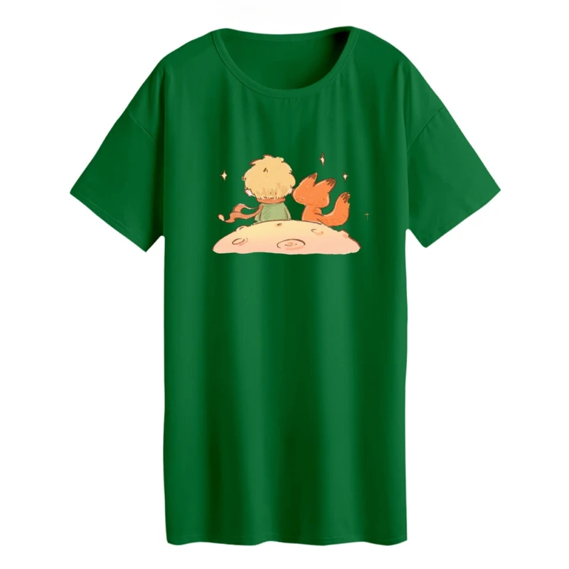 تی شرت لانگ آستین کوتاه زنانه مدل شازده کوچولو و روباه کد 7