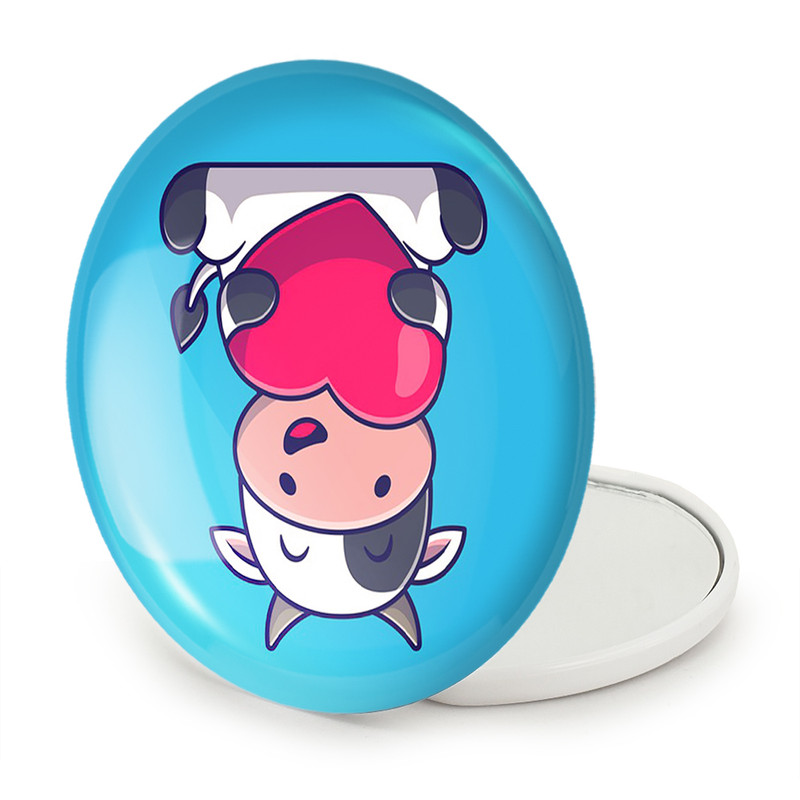 آینه جیبی خندالو طرح گاو مدل تاشو کد 7036