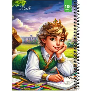 دفتر نقاشی 100 برگ بله طرح فانتزی پسر نقاش کد A4-N91