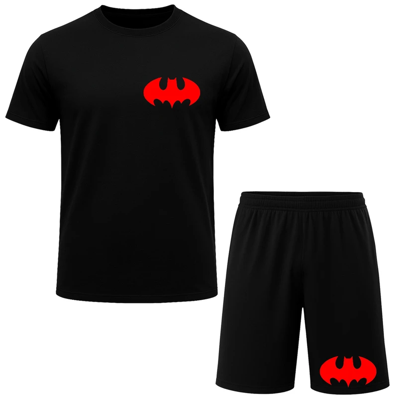 ست تیشرت آستین کوتاه و شلوارک راحتی مردانه مدل A24 طرح بتمن