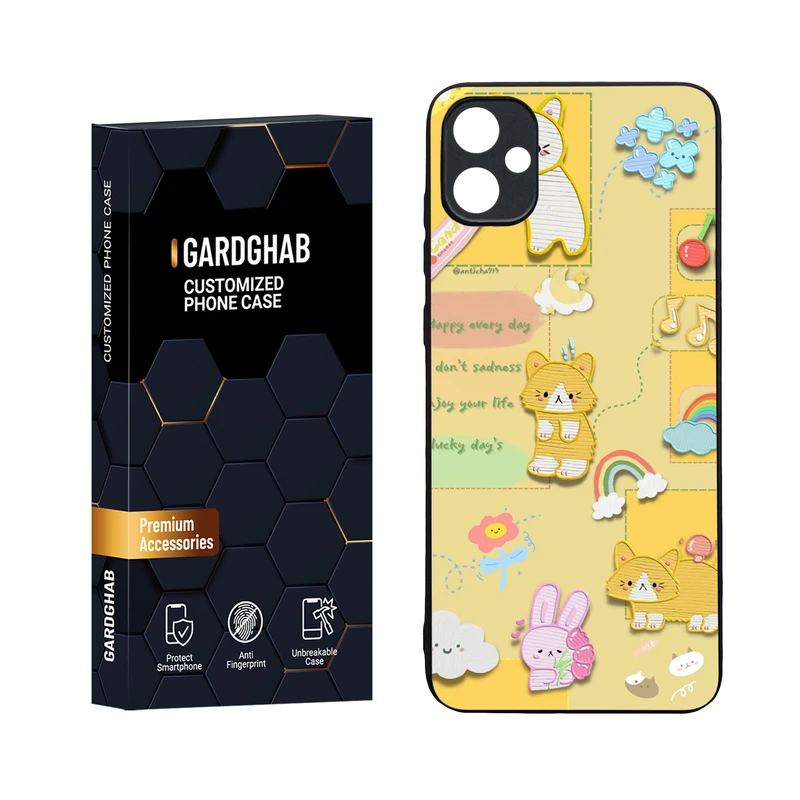 کاور گارد قاب مدل دورژله ای پشت گلس فانتزی مناسب برای گوشی موبایل سامسونگ Galaxy A05