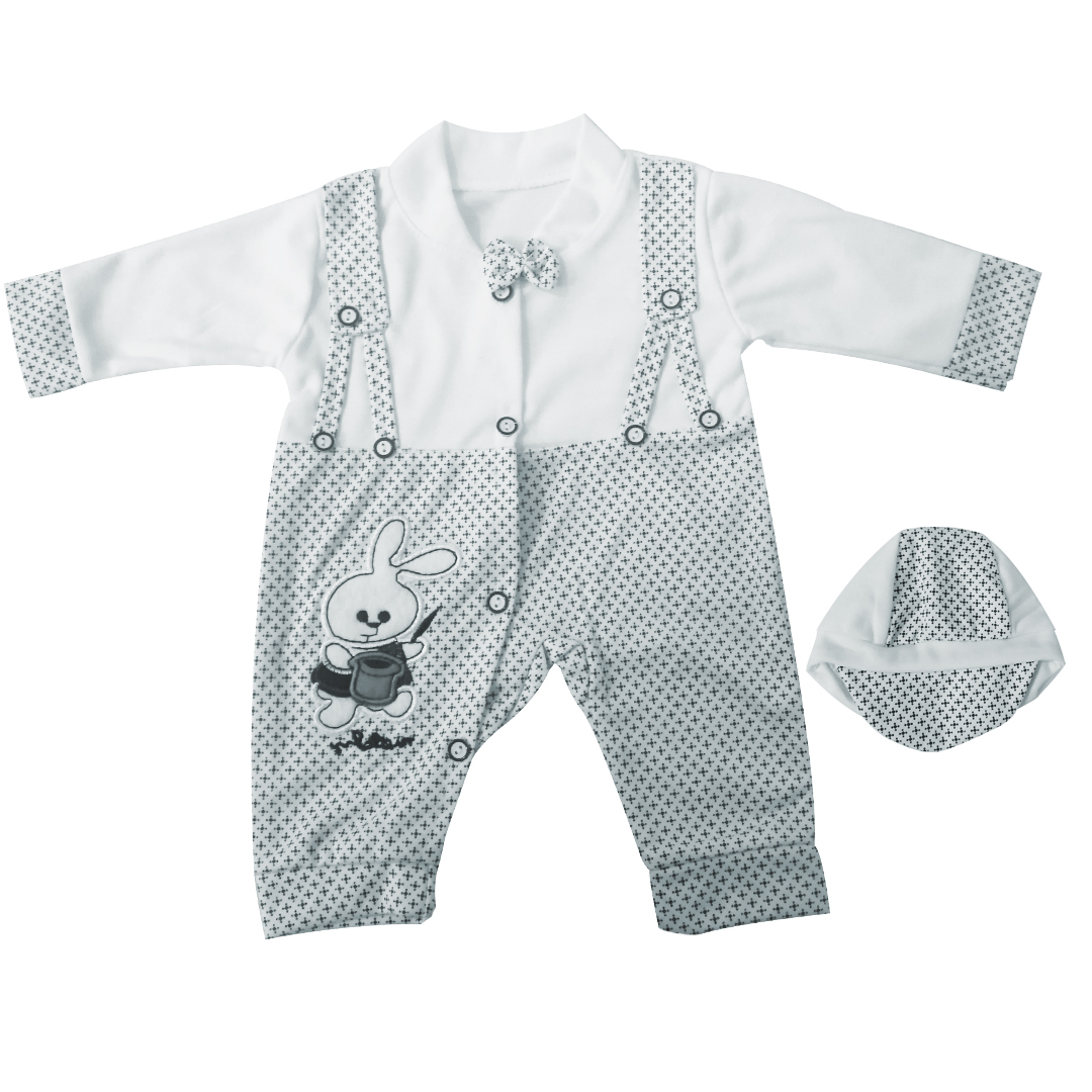 ست سرهمی و کلاه نوزادی مدل P25