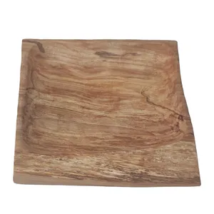 سینی چوبی مدل توسکا طرح مربع کد 001