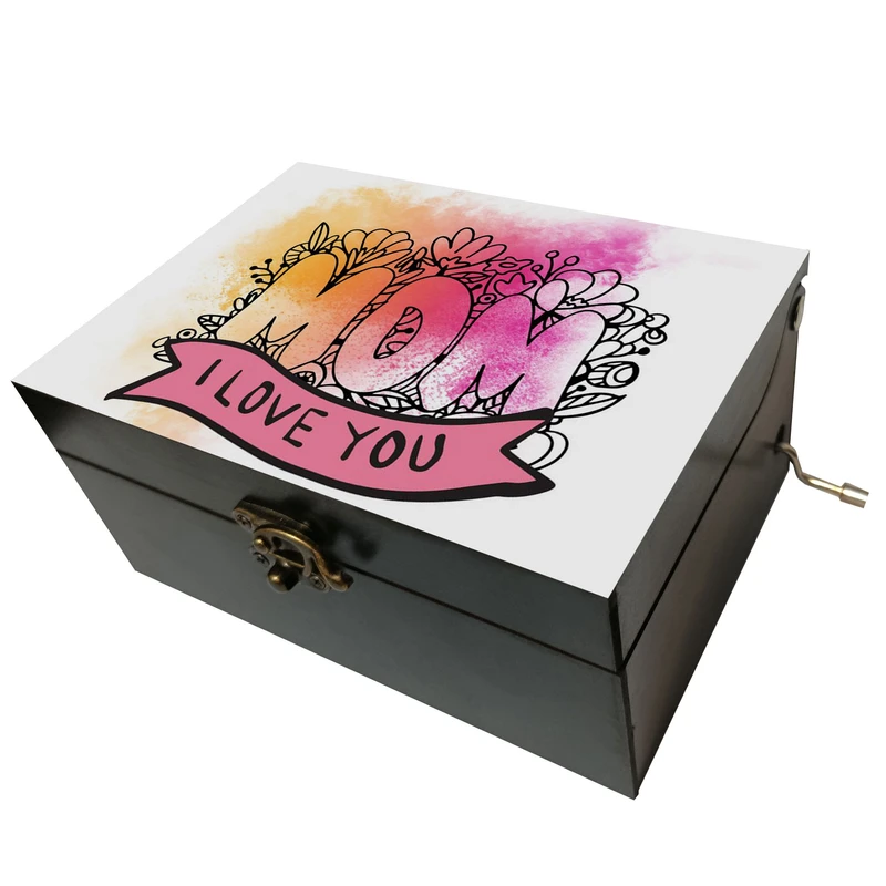 جعبه موزیکال مدل هندلی طرح دوست دارم مامان کد 1190