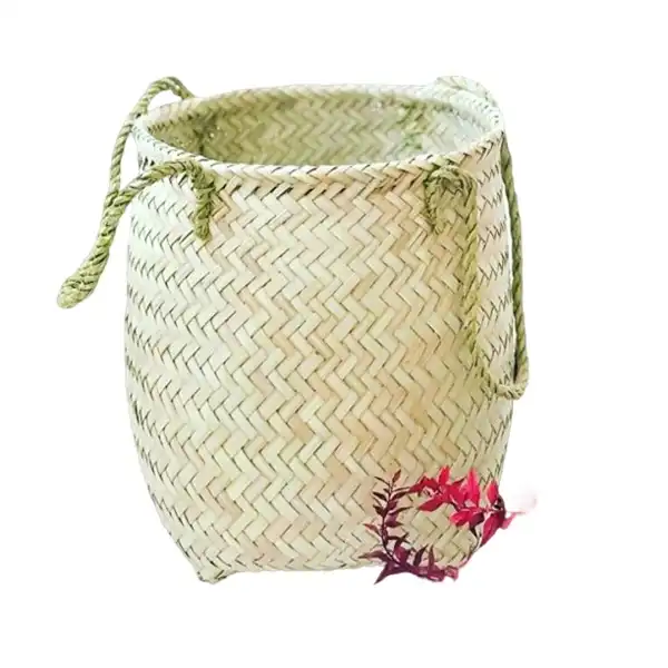 سبد حصیری مدل استوانه کد T28 بسته 5 عددی