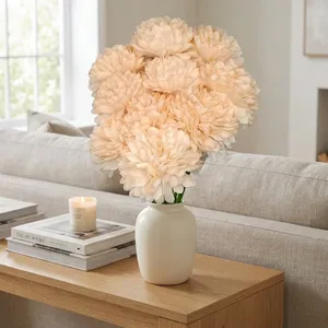 گل مصنوعی داوودی 10 شاخه، ابعاد 24×24×31 سانتی‌متر، وزن 320 گرم