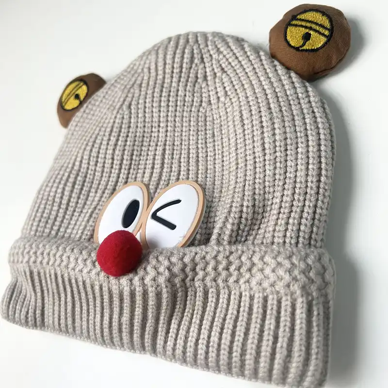 کلاه بافتنی بچگانه مدل فانتزی چشمک کد KE R M 9