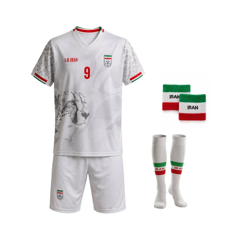 ست 5 تکه لباس ورزشی پسرانه مدل تیم ملی ایران طرح جام جهانی طارمی 2026