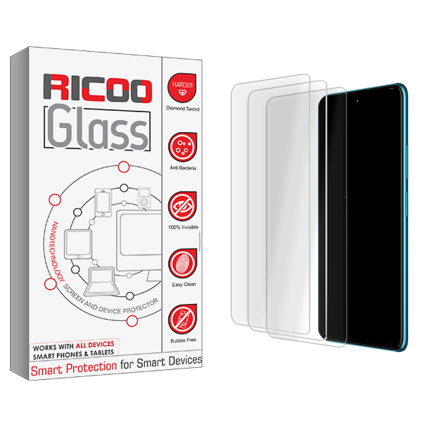 محافظ صفحه نمایش شیشه ای ریکو مدل Ricoo Glass MIX3 مناسب برای گوشی موبایل موتورولا Moto G22 بسته سه عددی