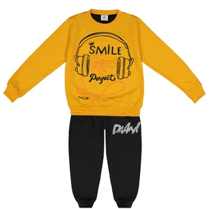 ست سویشرت و شلوار پسرانه بانالی مدل اسمایل کد 3582