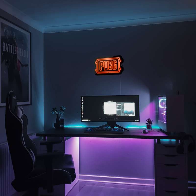 چراغ دیواری نئون دیزاین طرح Pubg-Logo-BL_ORG