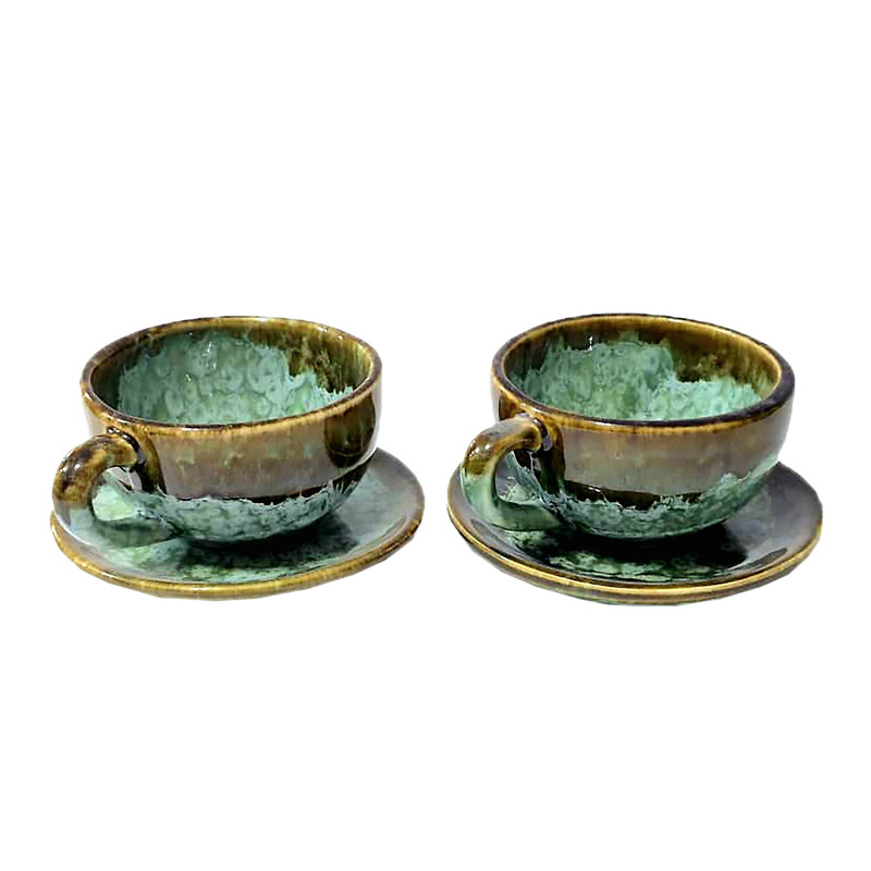 فنجان و نعلبکی مدل لته خوری کد 1301 بسته 2 عددی