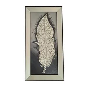 تابلو آینه کاری طرح برگ کد 001