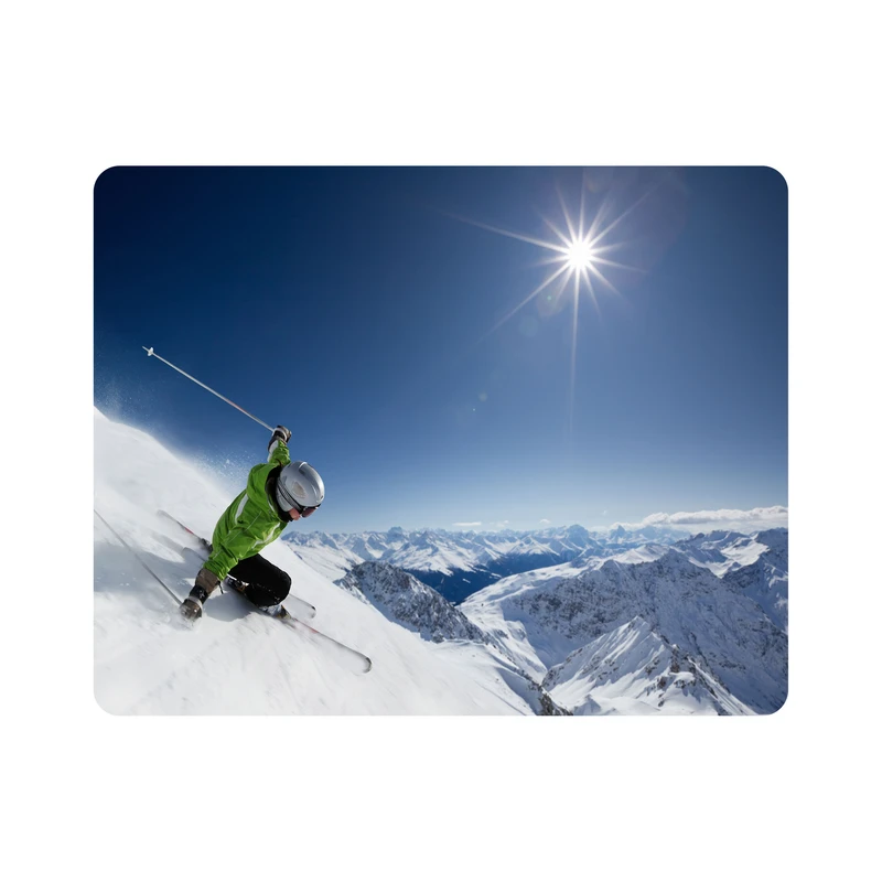 ماوس پد اطلس آبی طرح اسکی رو برف مدل T6842