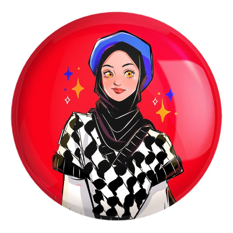 پیکسل خندالو طرح دخترانه باحجاب کد 26023 مدل بزرگ