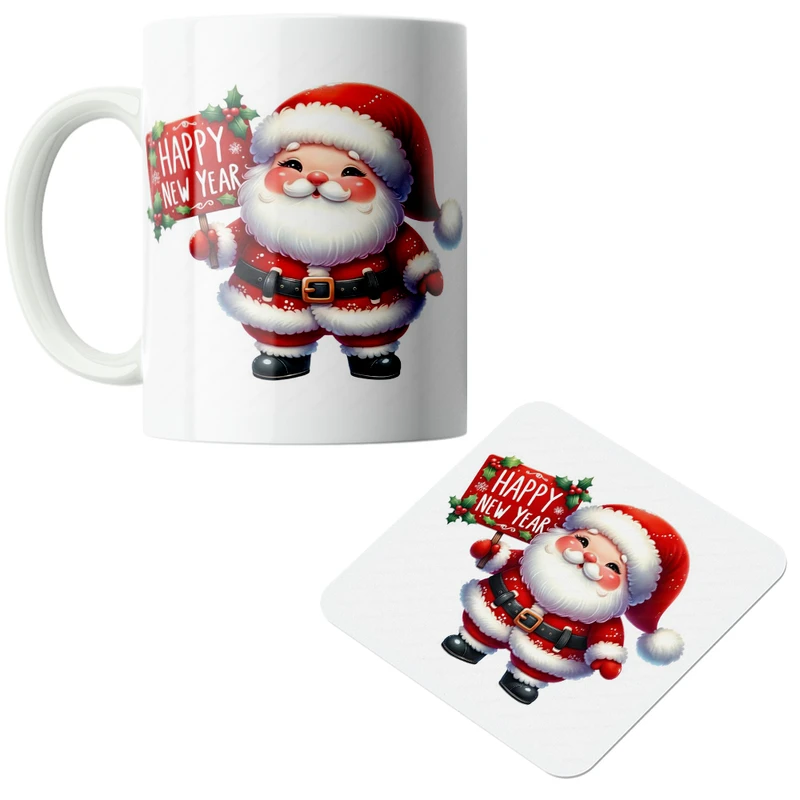 ماگ پاد آفرین مدل کریسمس کد DKC648 به همراه زیر لیوانی