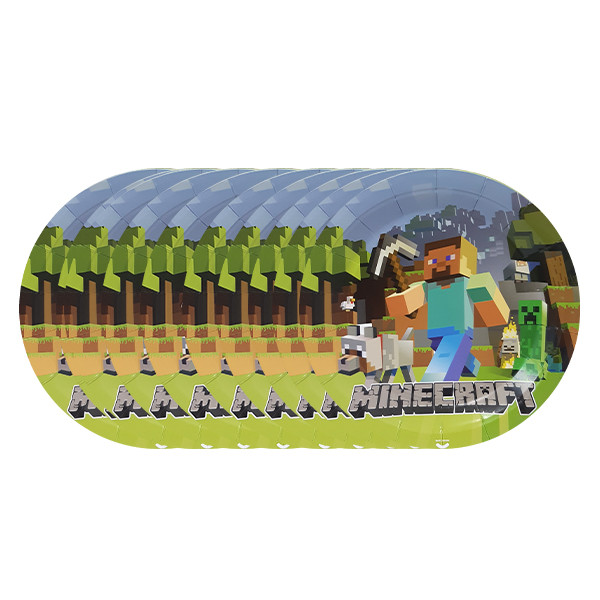 پیش دستی یکبار مصرف مدل ماین کرافت گرد کد 3 مجموعه 10 عددی