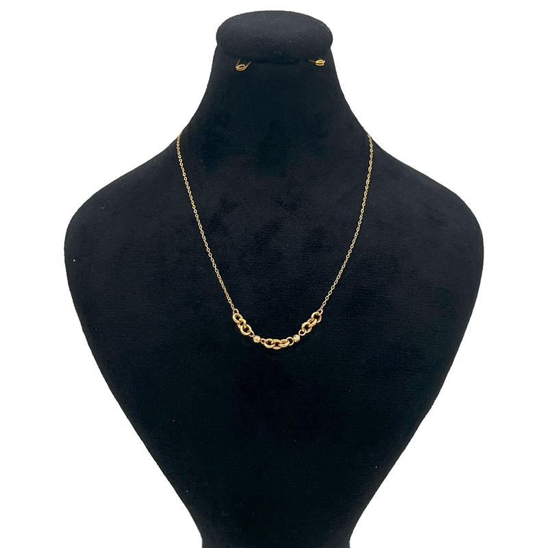 گردنبند طلا 18 عیار زنانه با طرح حلقهای (فلامینگو) گالری صادقی مدل 1080