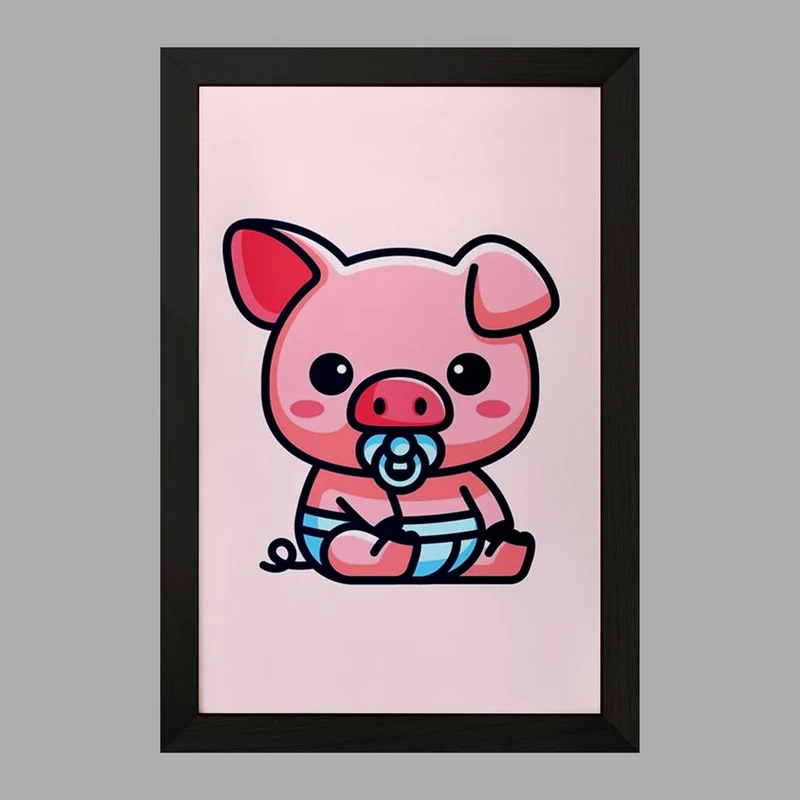 تابلو خندالو مدل حیوانات بامزه خوک کد 28348