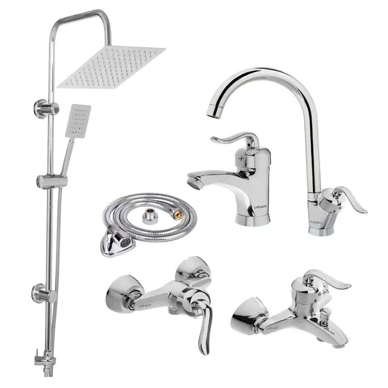 ست شیرآلات چیاکو مدل مارتین پلاس یونیورست کد M.CR مجموعه 6 عددی