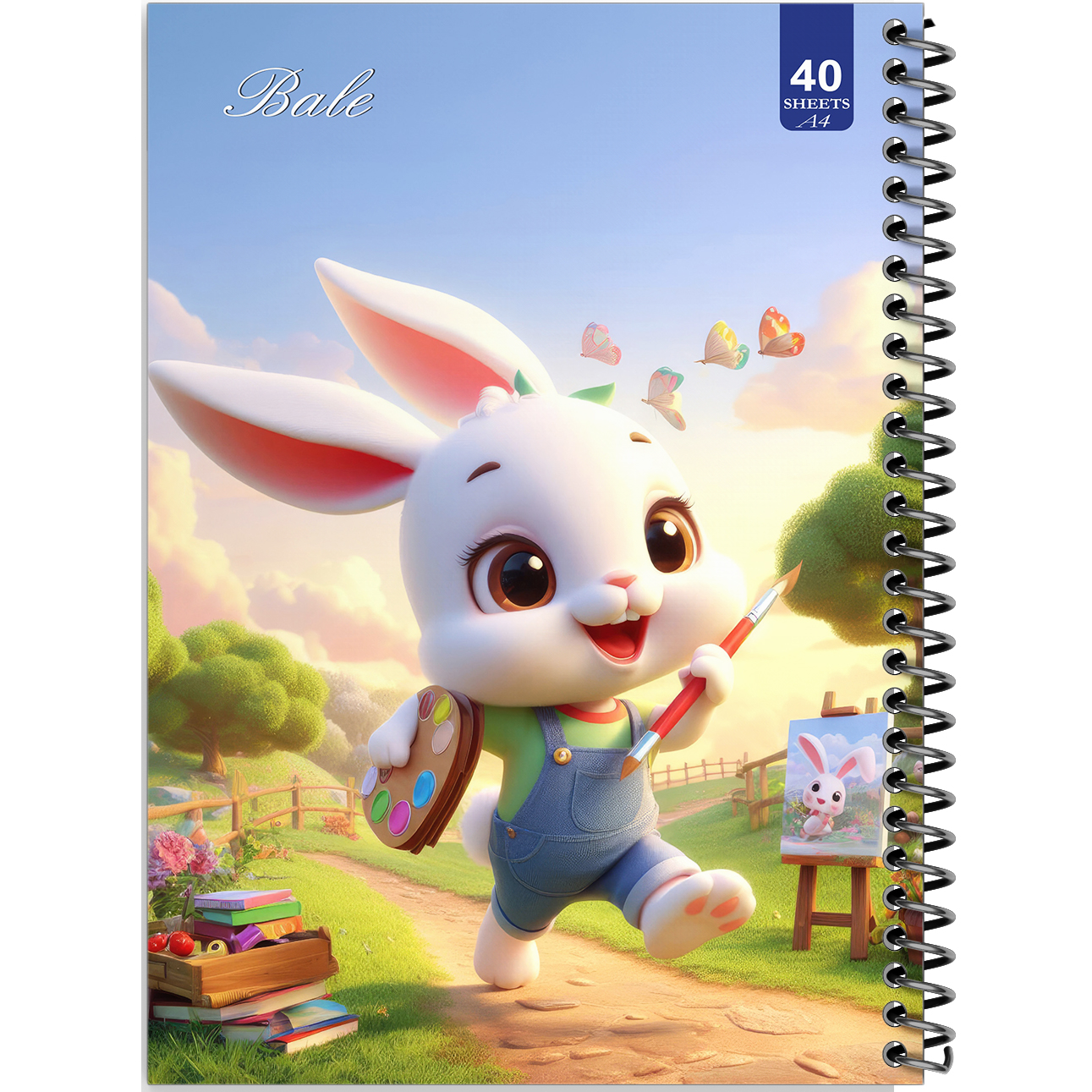 دفتر نقاشی 40 برگ انتشارات بله طرح خرگوش کوچولو نقاش کد A4-K267