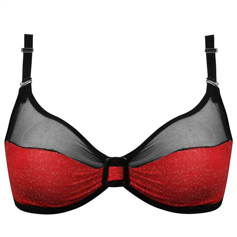 ست شورت و سوتین زنانه ماییلدا مدل لمه کد MY-3673 رنگ قرمز